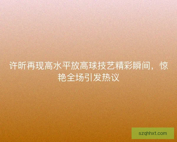 许昕再现高水平放高球技艺精彩瞬间，惊艳全场引发热议